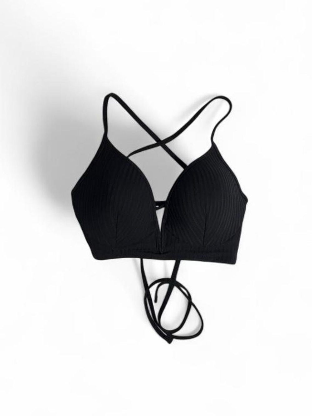 Shade & Shore Structured Strappy Bikini Top Black 32D
